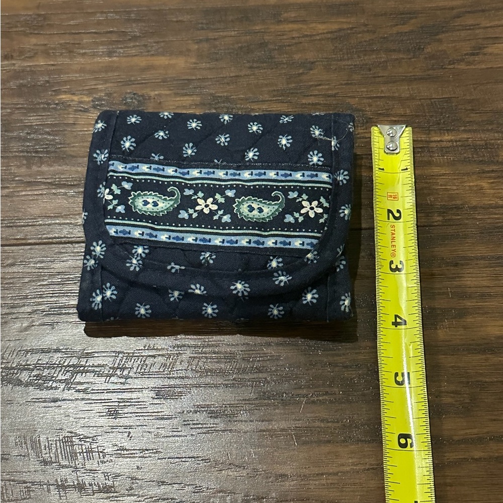 Vera Bradley Women's Blue, White & Green Tri-Fold Wallet - Picture 8 of 10